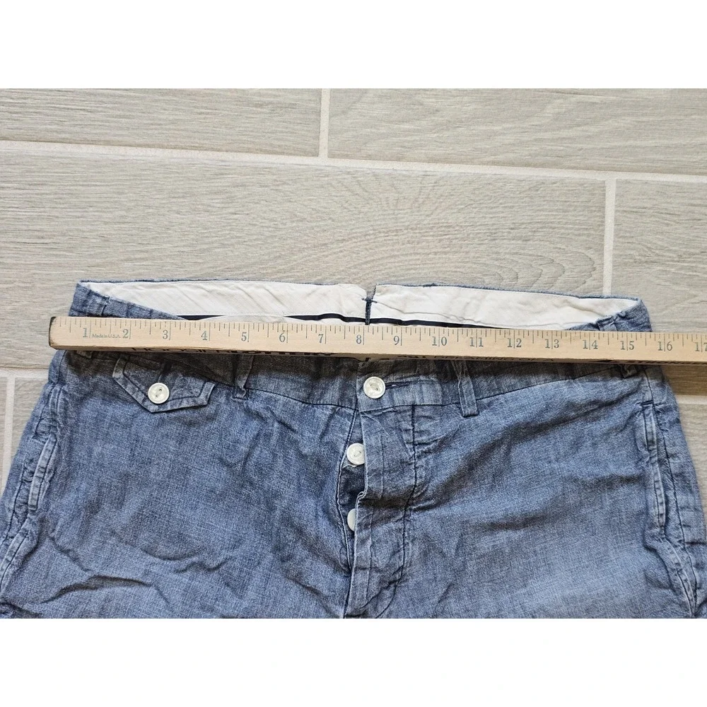 Polo Ralph Lauren Straight Fit Shorts Mens 32 Blue Chambray Denim Cotton